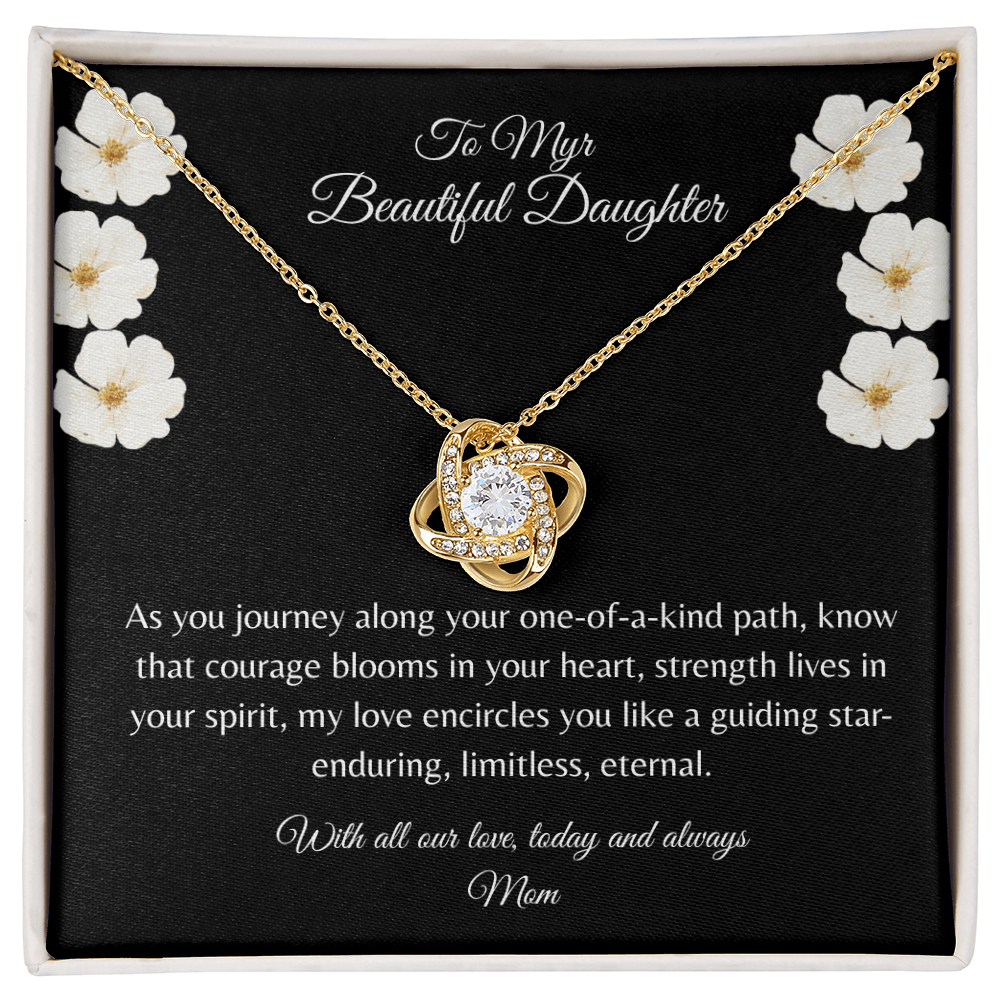 Gift For Daughter, Sterling Silver Infinity Of Love Knot Necklace, Meaningful Keepsake Card, Ready To Give Gift From Mother