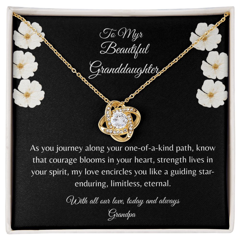 Gift For Granddaughter, Sterling Silver Infinity Of Love Knot Necklace, Meaningful Keepsake Card, Ready To Give Gift From Grandfather