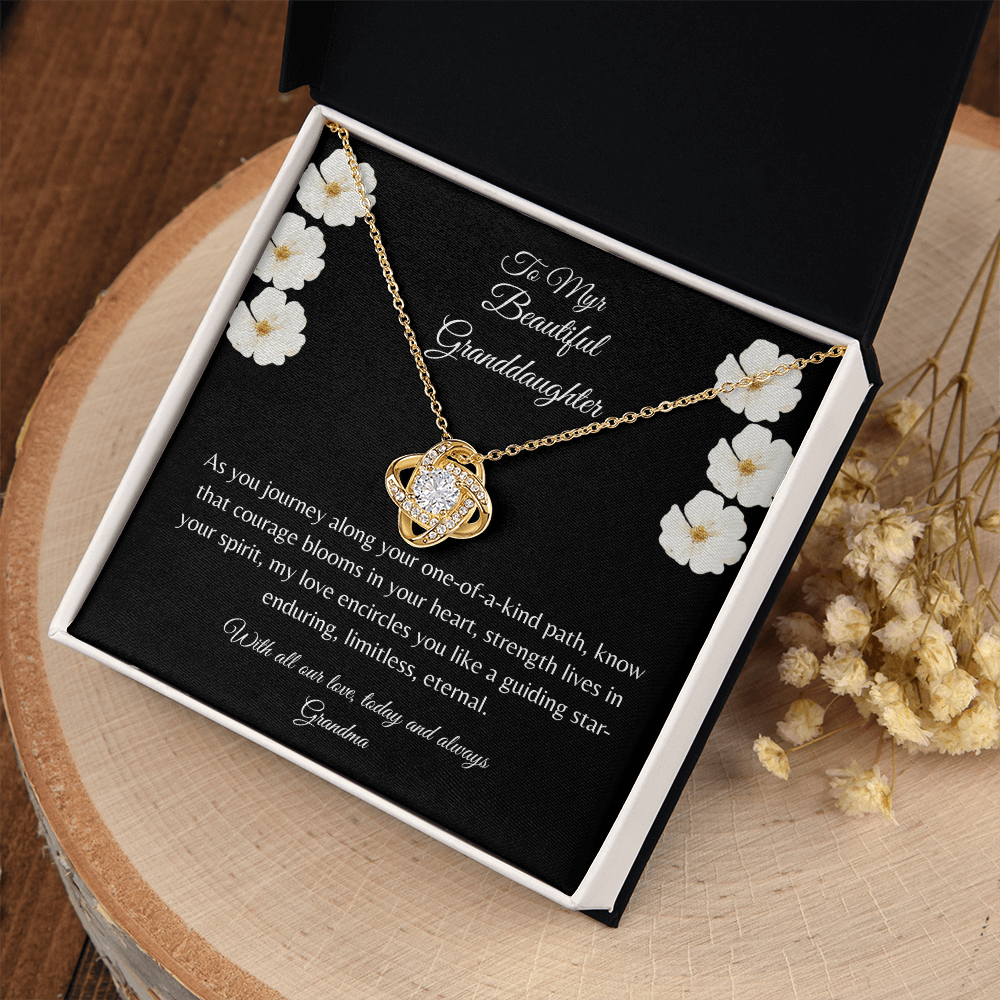 Gift For Granddaughter, Sterling Silver Infinity Of Love Knot Necklace, Meaningful Keepsake Card, Ready To Give Gift From Grandmother