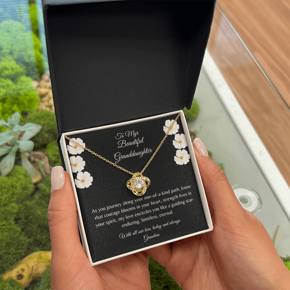 Gift For Granddaughter, Sterling Silver Infinity Of Love Knot Necklace, Meaningful Keepsake Card, Ready To Give Gift From Grandmother