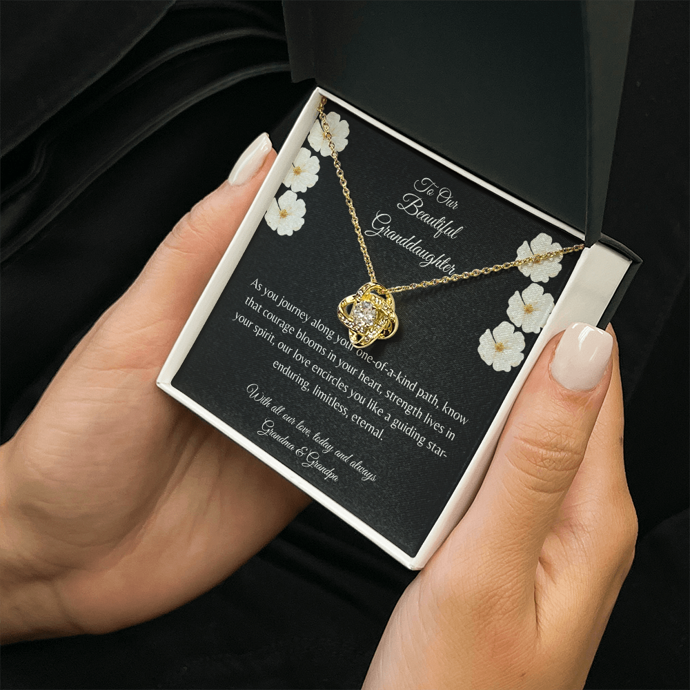 Gift For Granddaughter, Sterling Silver Infinity Of Love Knot Necklace, Meaningful Keepsake Card, Ready To Give Gift From Grandparents