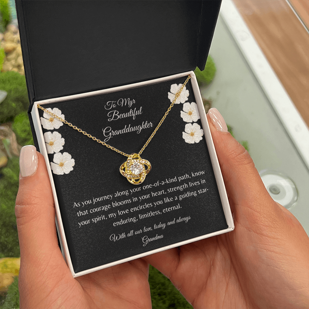 Gift For Granddaughter, Sterling Silver Infinity Of Love Knot Necklace, Meaningful Keepsake Card, Ready To Give Gift From Grandmother