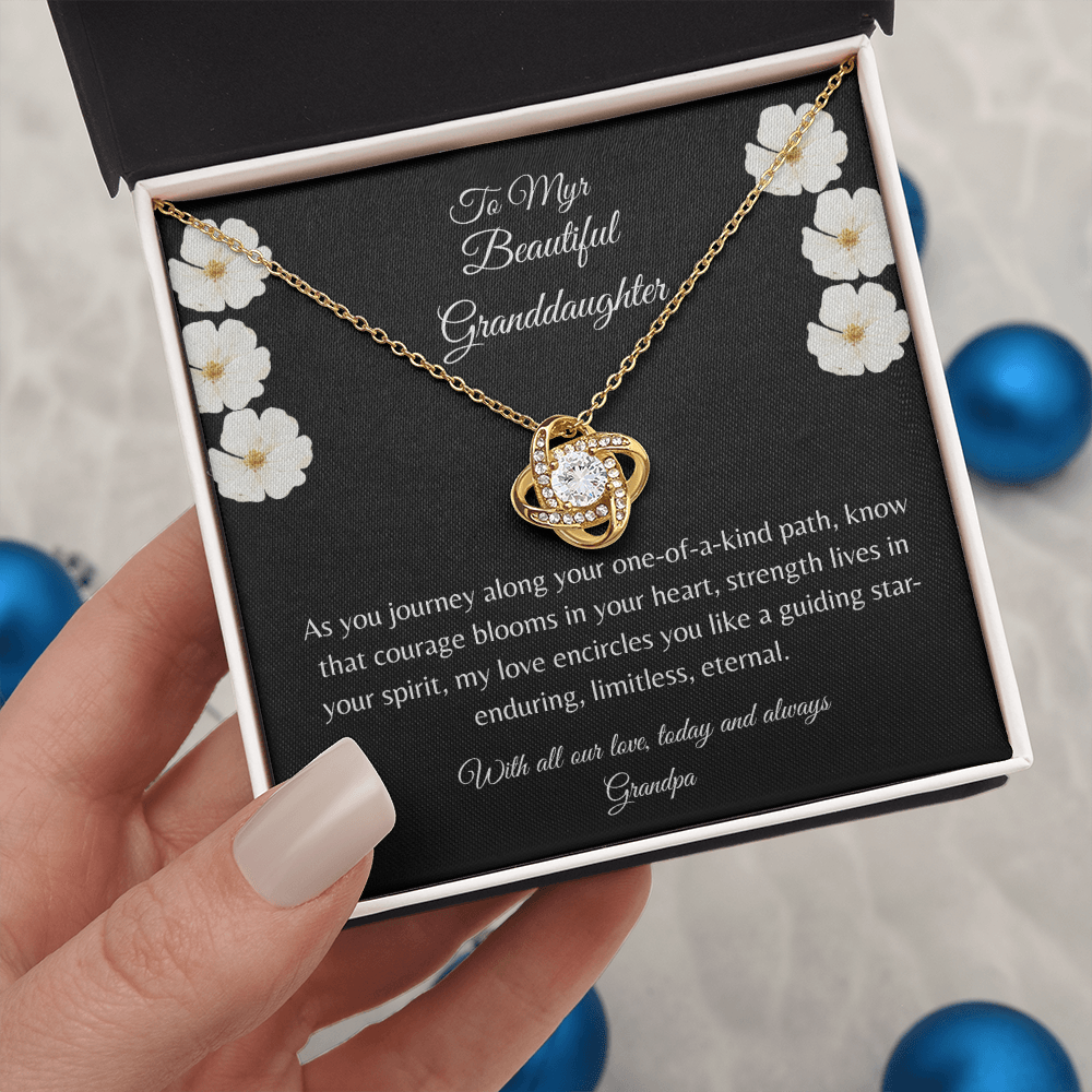 Gift For Granddaughter, Sterling Silver Infinity Of Love Knot Necklace, Meaningful Keepsake Card, Ready To Give Gift From Grandfather