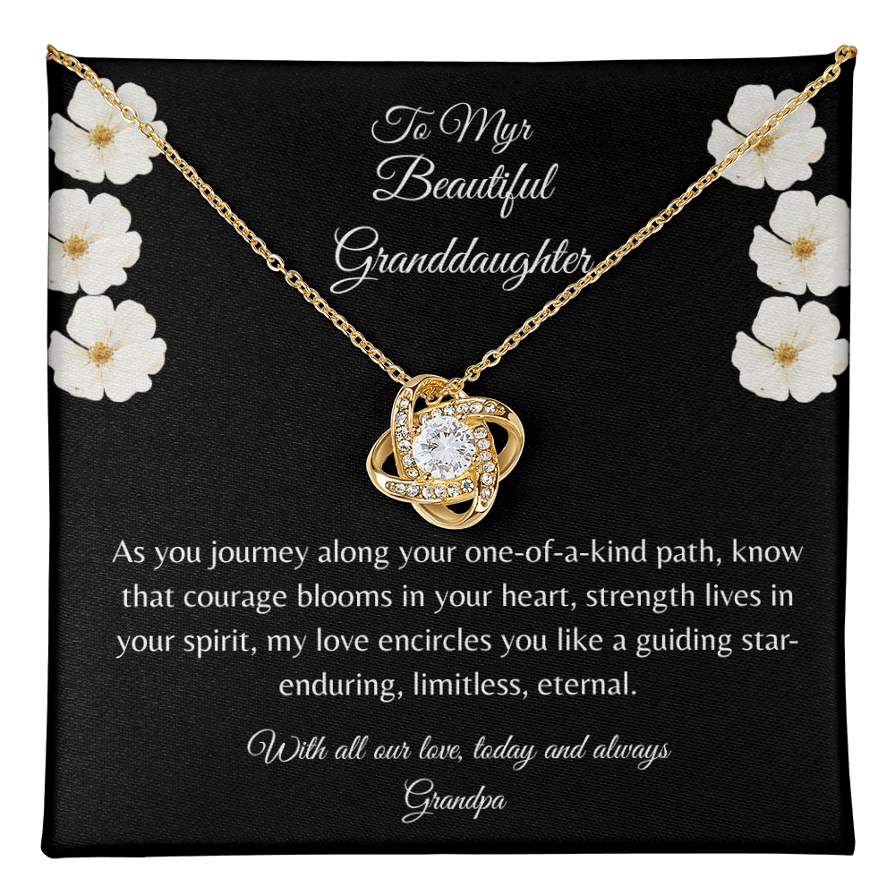 Gift For Granddaughter, Sterling Silver Infinity Of Love Knot Necklace, Meaningful Keepsake Card, Ready To Give Gift From Grandfather