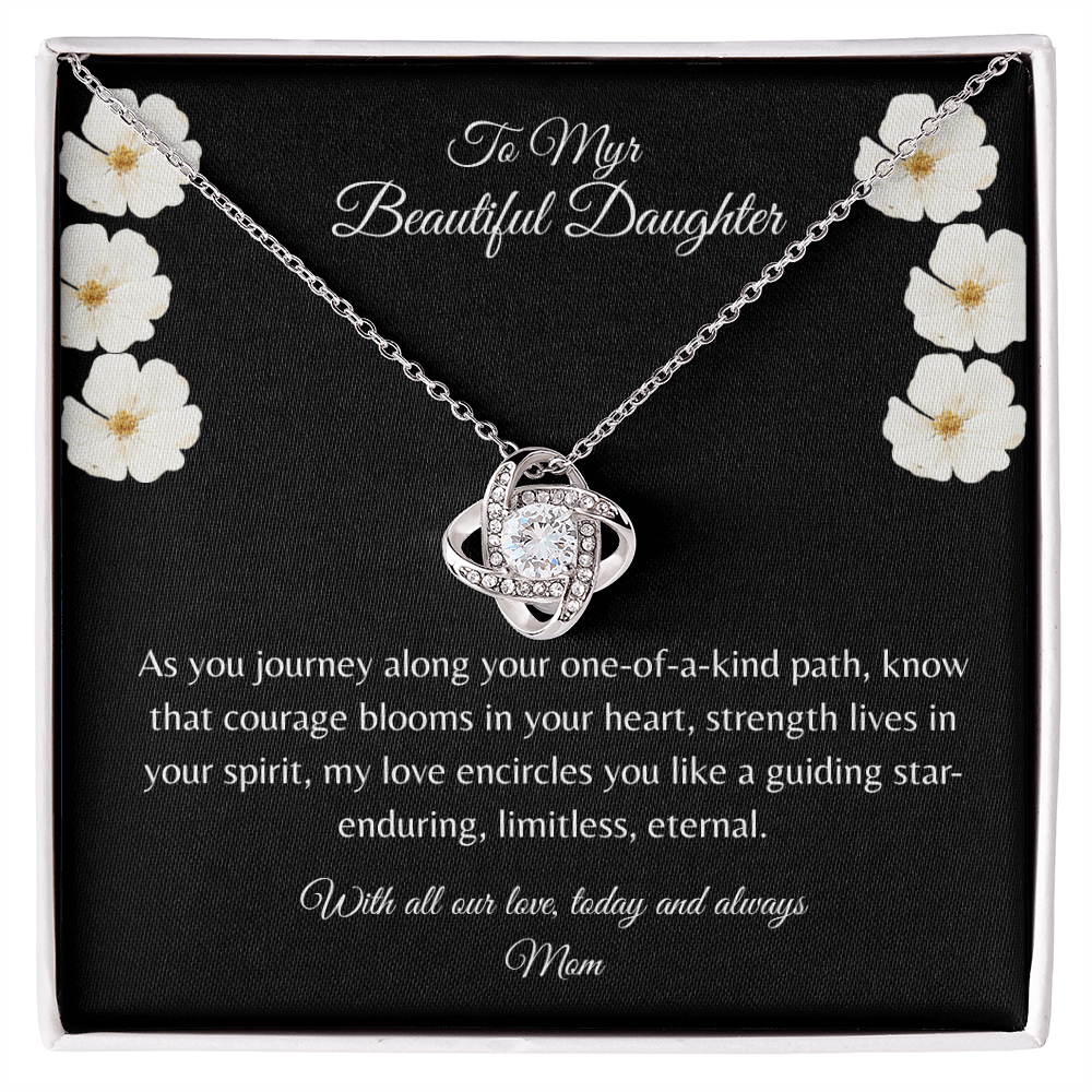 Gift For Daughter, Sterling Silver Infinity Of Love Knot Necklace, Meaningful Keepsake Card, Ready To Give Gift From Mother