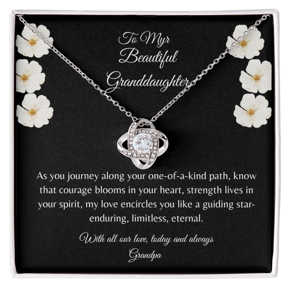 Gift For Granddaughter, Sterling Silver Infinity Of Love Knot Necklace, Meaningful Keepsake Card, Ready To Give Gift From Grandfather