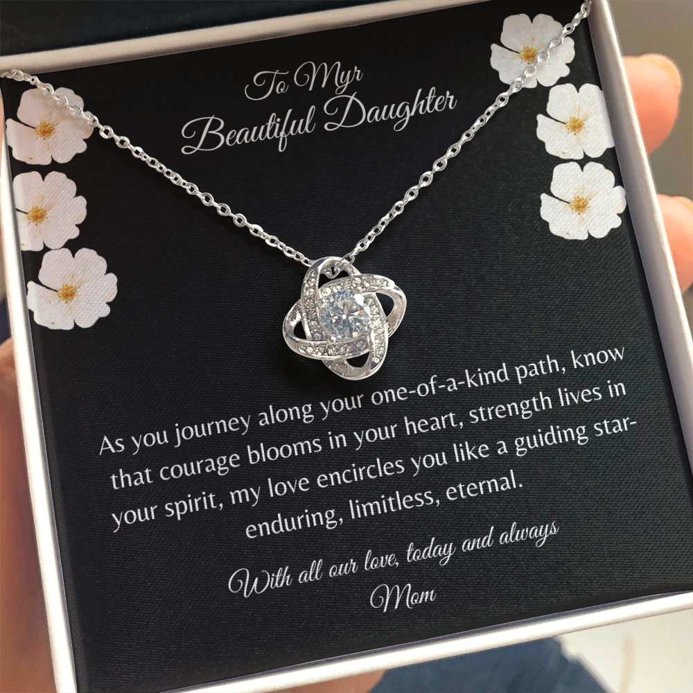 Gift For Daughter, Sterling Silver Infinity Of Love Knot Necklace, Meaningful Keepsake Card, Ready To Give Gift From Mother