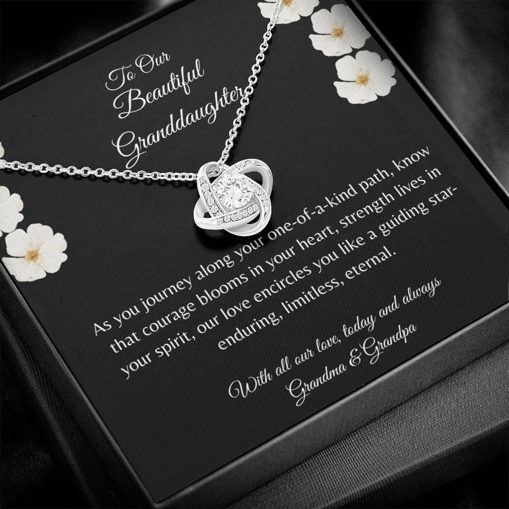 Gift For Granddaughter, Sterling Silver Infinity Of Love Knot Necklace, Meaningful Keepsake Card, Ready To Give Gift From Grandparents