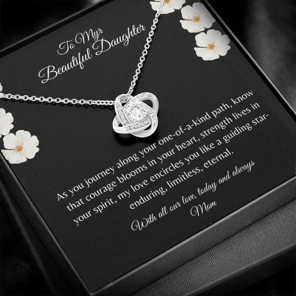 Gift For Daughter, Sterling Silver Infinity Of Love Knot Necklace, Meaningful Keepsake Card, Ready To Give Gift From Mother
