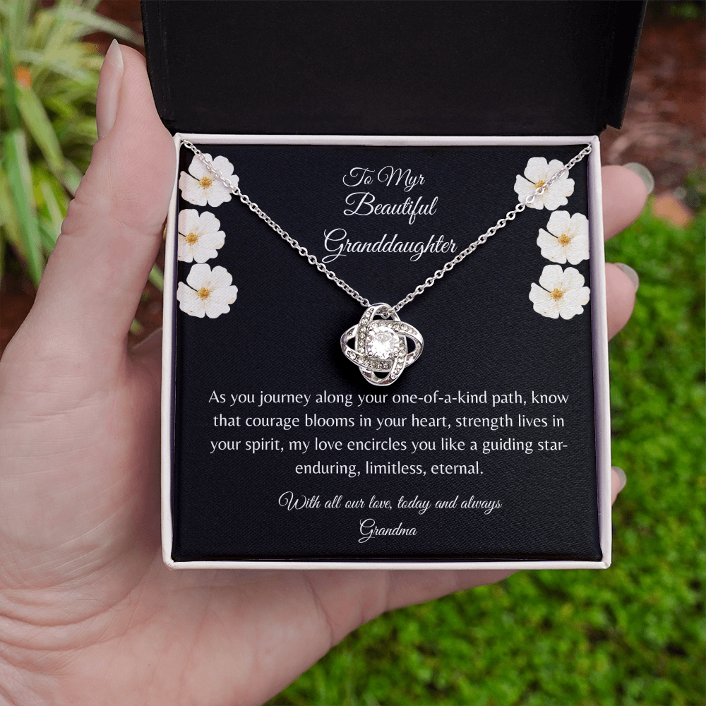 Gift For Granddaughter, Sterling Silver Infinity Of Love Knot Necklace, Meaningful Keepsake Card, Ready To Give Gift From Grandmother