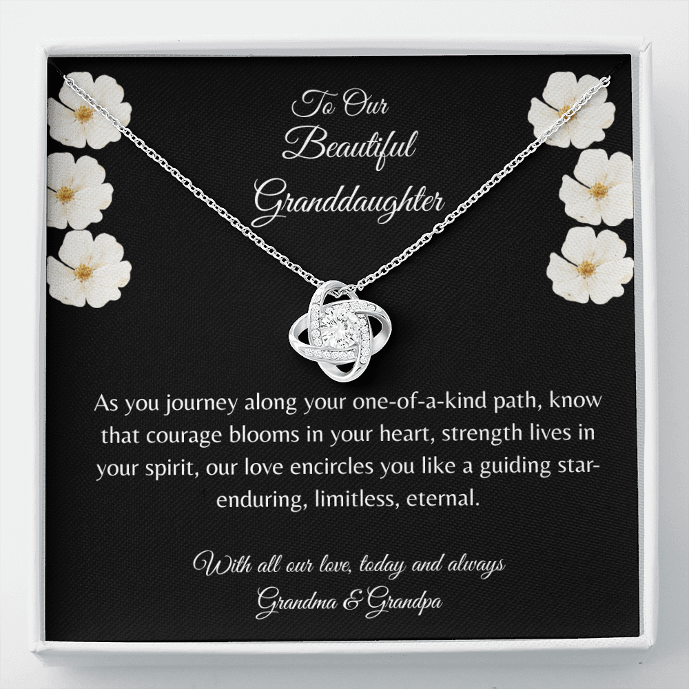 Gift For Granddaughter, Sterling Silver Infinity Of Love Knot Necklace, Meaningful Keepsake Card, Ready To Give Gift From Grandparents