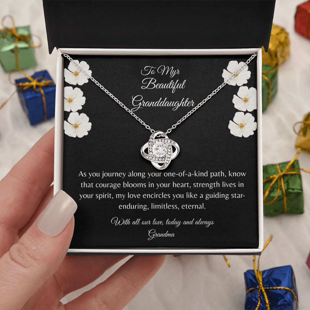 Gift For Granddaughter, Sterling Silver Infinity Of Love Knot Necklace, Meaningful Keepsake Card, Ready To Give Gift From Grandmother