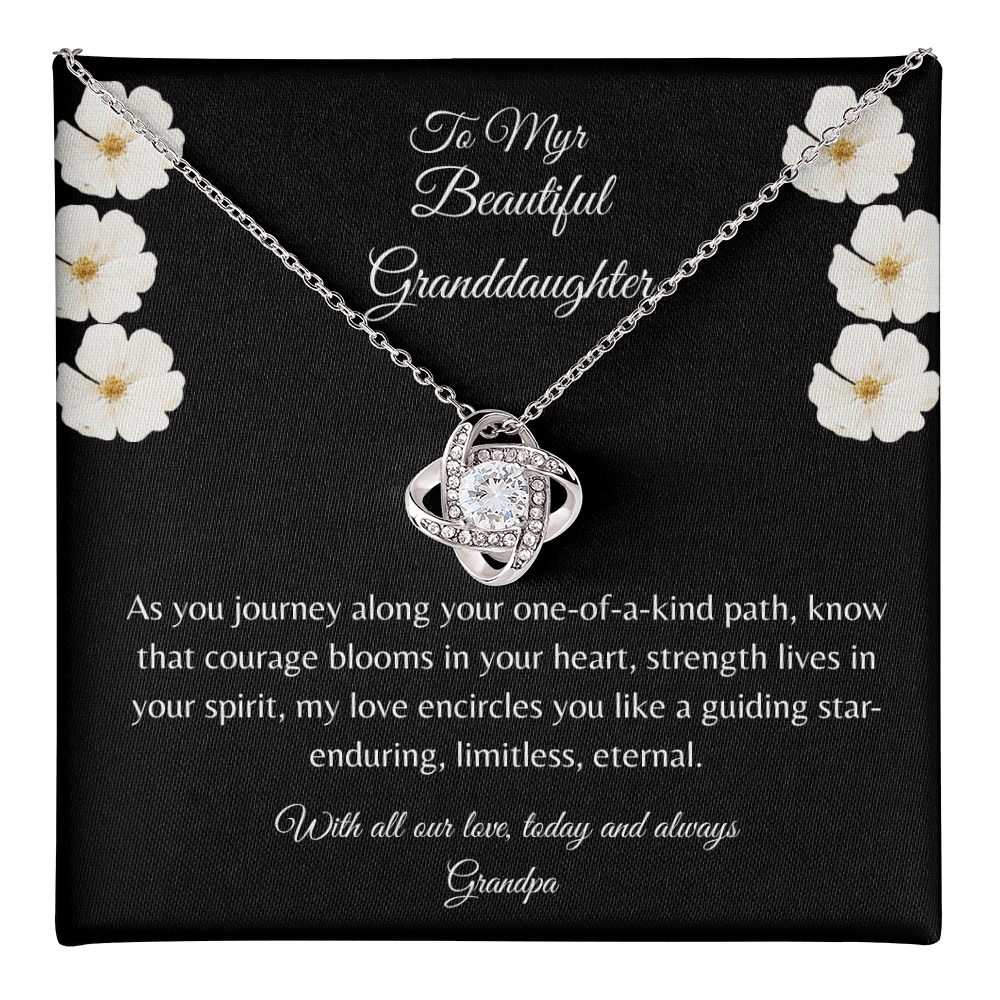 Gift For Granddaughter, Sterling Silver Infinity Of Love Knot Necklace, Meaningful Keepsake Card, Ready To Give Gift From Grandfather
