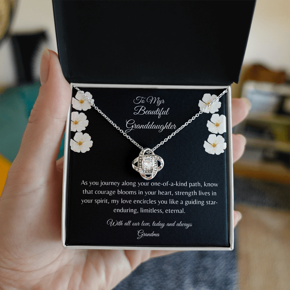 Gift For Granddaughter, Sterling Silver Infinity Of Love Knot Necklace, Meaningful Keepsake Card, Ready To Give Gift From Grandmother