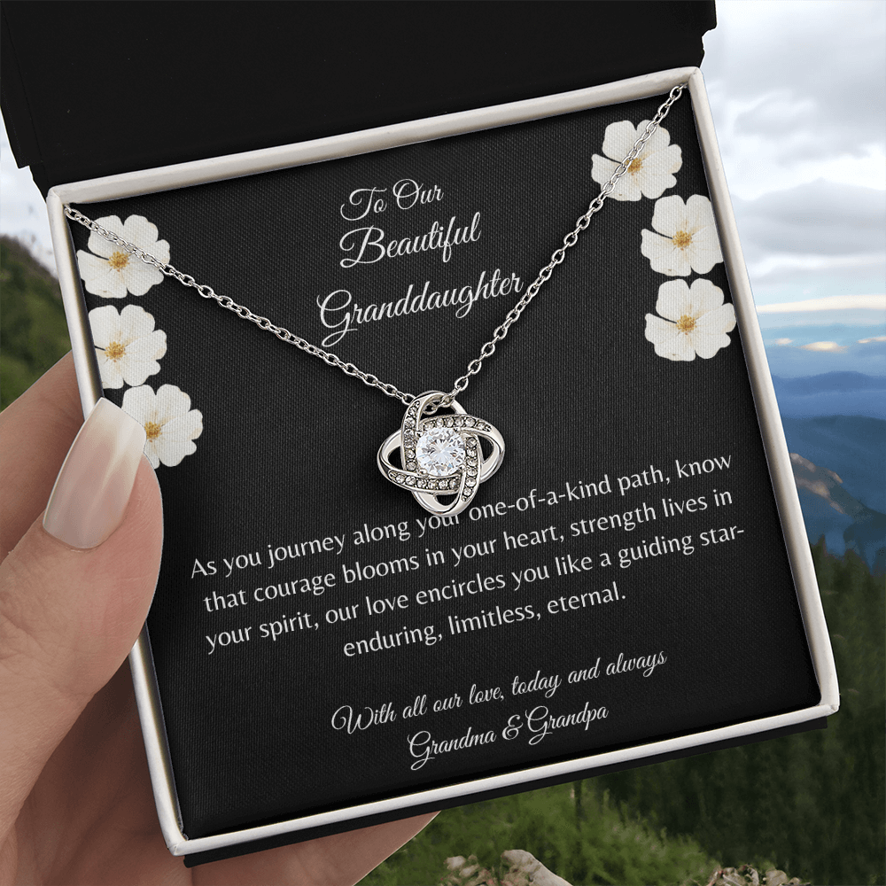 Gift For Granddaughter, Sterling Silver Infinity Of Love Knot Necklace, Meaningful Keepsake Card, Ready To Give Gift From Grandparents