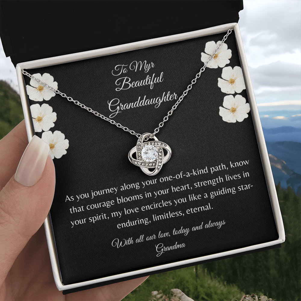 Gift For Granddaughter, Sterling Silver Infinity Of Love Knot Necklace, Meaningful Keepsake Card, Ready To Give Gift From Grandmother