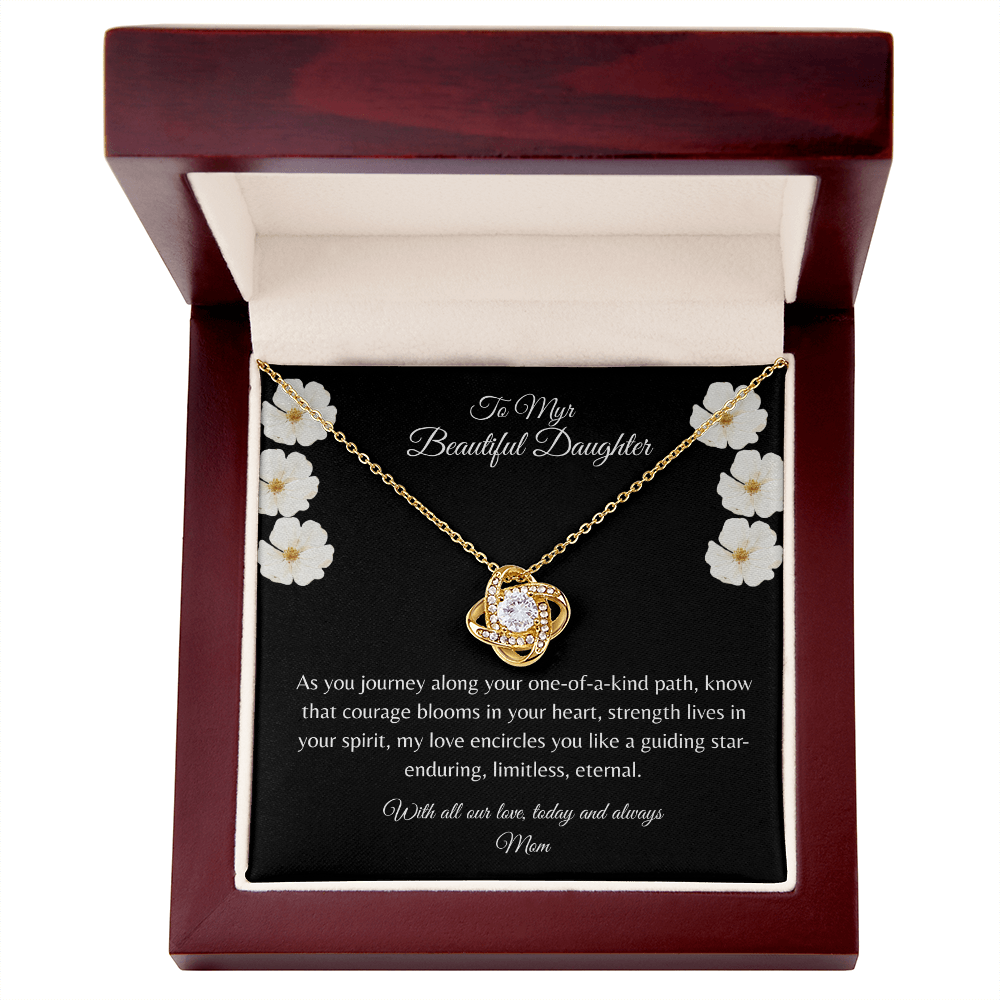 Gift For Daughter, Sterling Silver Infinity Of Love Knot Necklace, Meaningful Keepsake Card, Ready To Give Gift From Mother