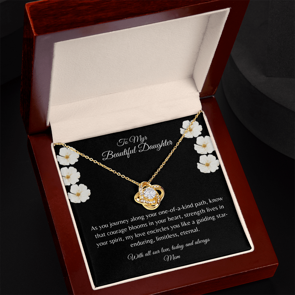Gift For Daughter, Sterling Silver Infinity Of Love Knot Necklace, Meaningful Keepsake Card, Ready To Give Gift From Mother