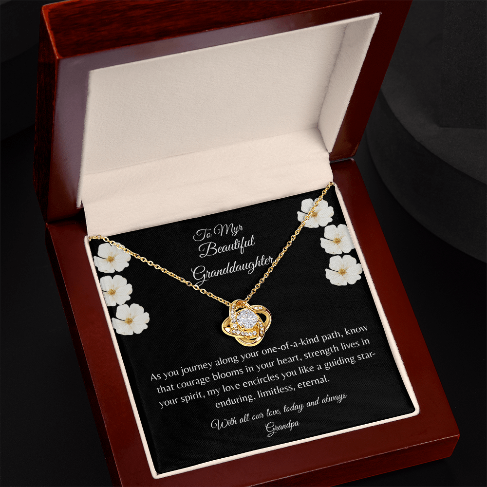 Gift For Granddaughter, Sterling Silver Infinity Of Love Knot Necklace, Meaningful Keepsake Card, Ready To Give Gift From Grandfather