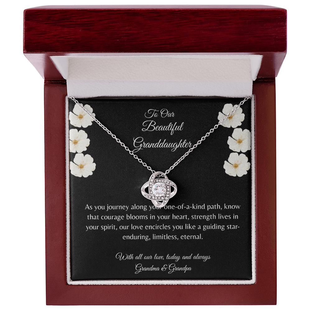 Gift For Granddaughter, Sterling Silver Infinity Of Love Knot Necklace, Meaningful Keepsake Card, Ready To Give Gift From Grandparents