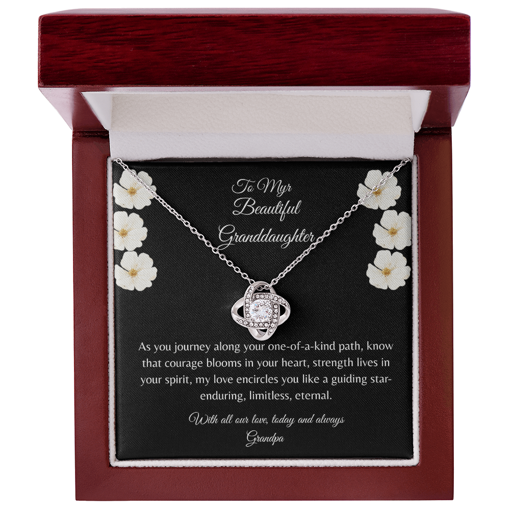 Gift For Granddaughter, Sterling Silver Infinity Of Love Knot Necklace, Meaningful Keepsake Card, Ready To Give Gift From Grandfather