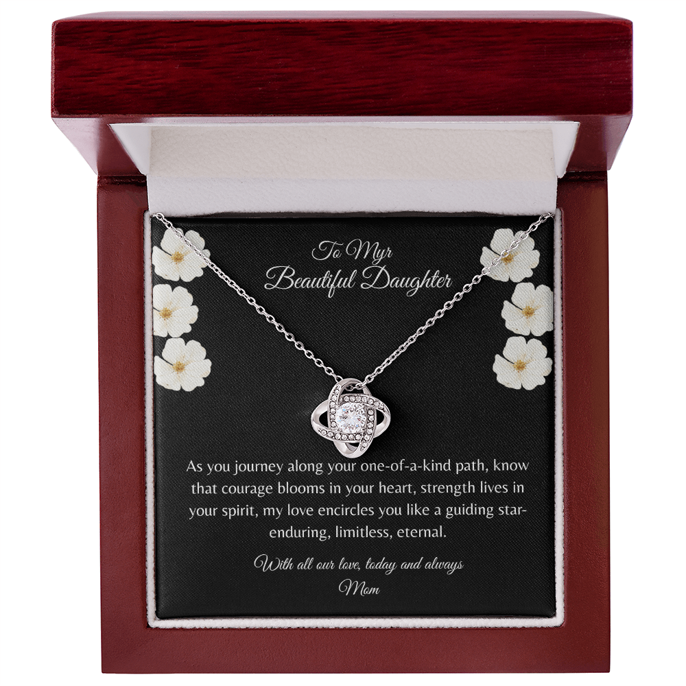Gift For Daughter, Sterling Silver Infinity Of Love Knot Necklace, Meaningful Keepsake Card, Ready To Give Gift From Mother