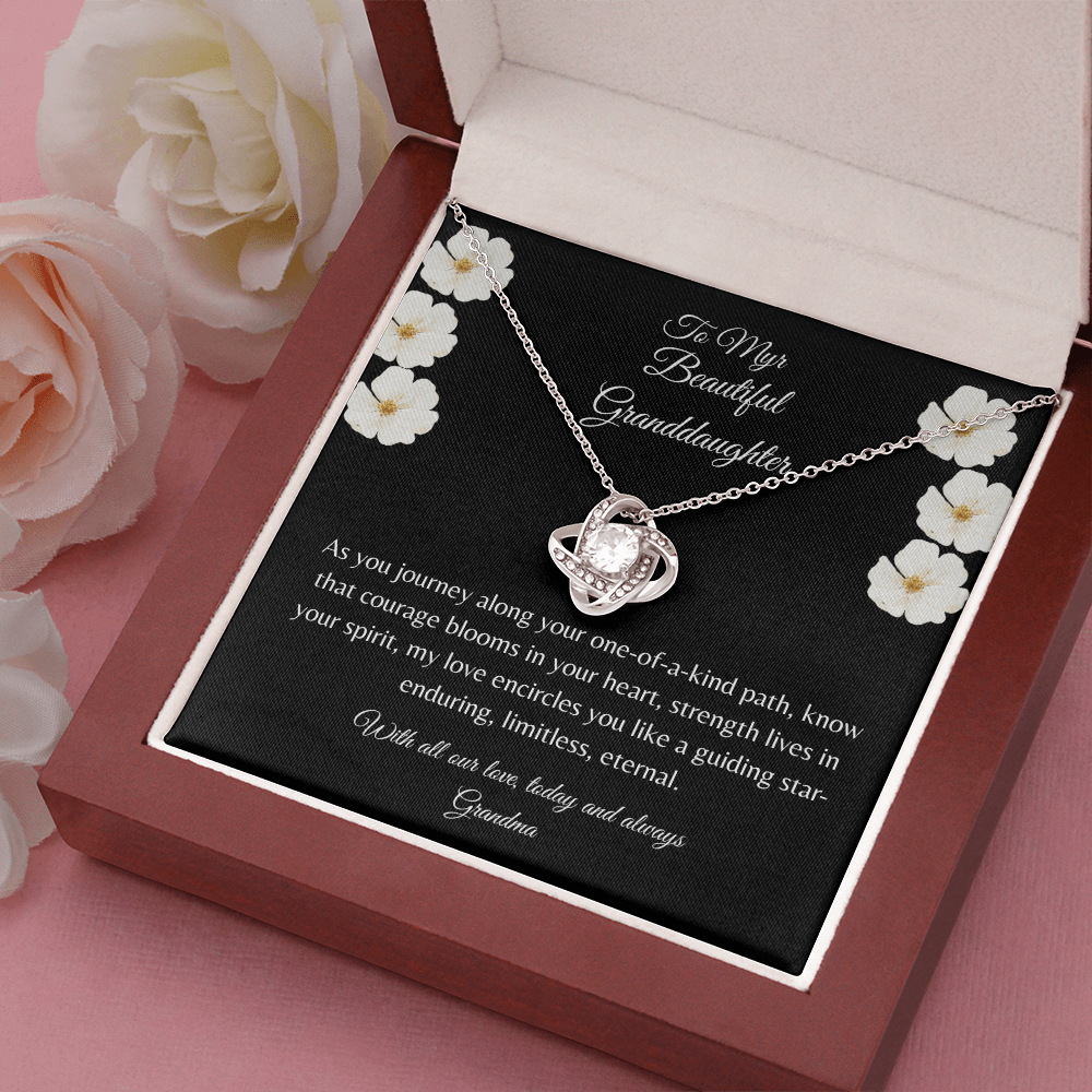 Gift For Granddaughter, Sterling Silver Infinity Of Love Knot Necklace, Meaningful Keepsake Card, Ready To Give Gift From Grandmother