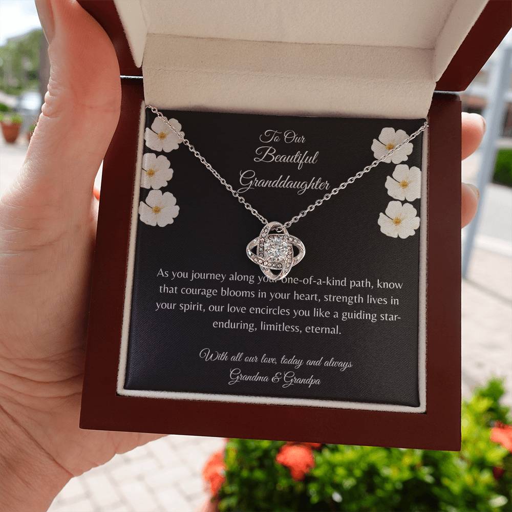 Gift For Granddaughter, Sterling Silver Infinity Of Love Knot Necklace, Meaningful Keepsake Card, Ready To Give Gift From Grandparents