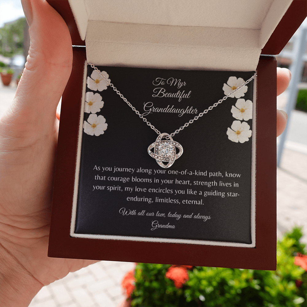 Gift For Granddaughter, Sterling Silver Infinity Of Love Knot Necklace, Meaningful Keepsake Card, Ready To Give Gift From Grandmother