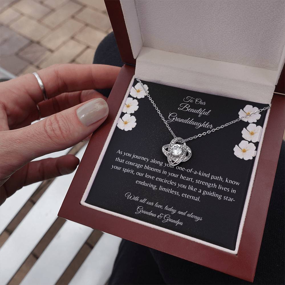 Gift For Granddaughter, Sterling Silver Infinity Of Love Knot Necklace, Meaningful Keepsake Card, Ready To Give Gift From Grandparents