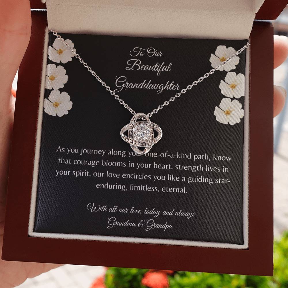 Gift For Granddaughter, Sterling Silver Infinity Of Love Knot Necklace, Meaningful Keepsake Card, Ready To Give Gift From Grandparents