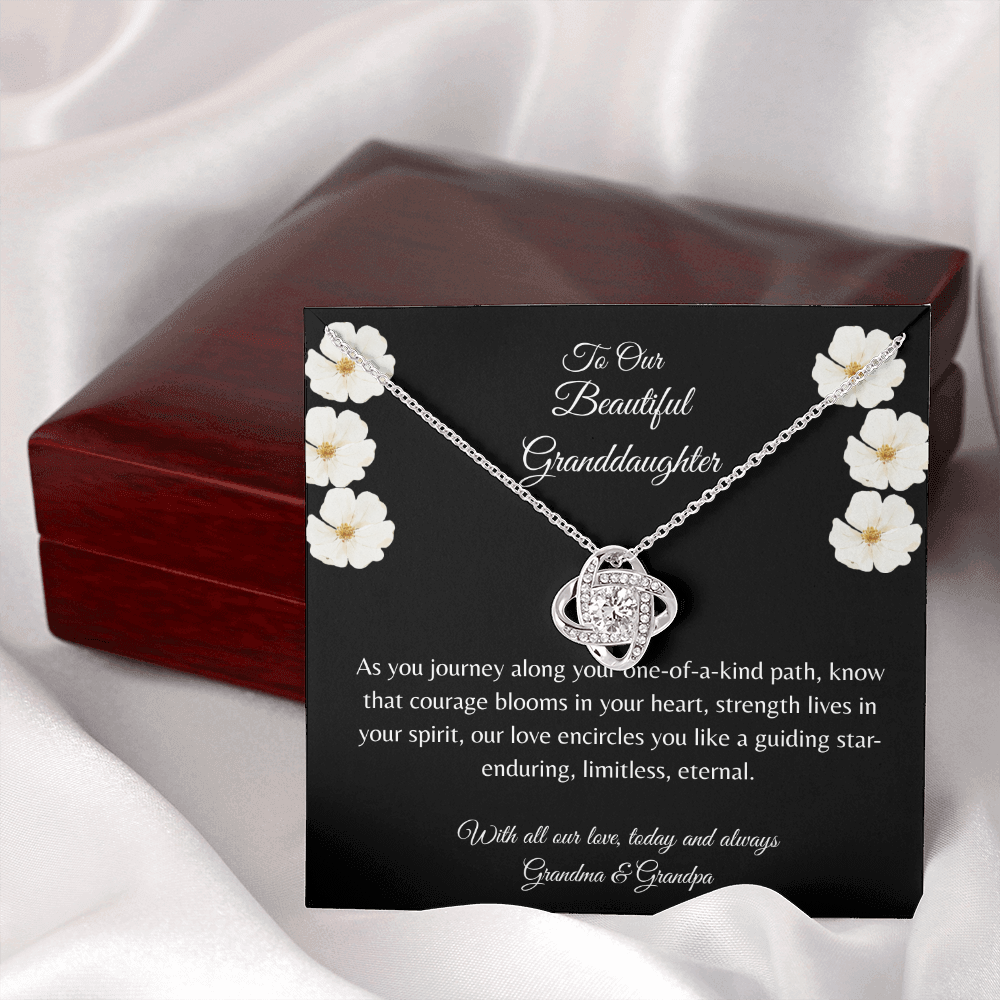 Gift For Granddaughter, Sterling Silver Infinity Of Love Knot Necklace, Meaningful Keepsake Card, Ready To Give Gift From Grandparents