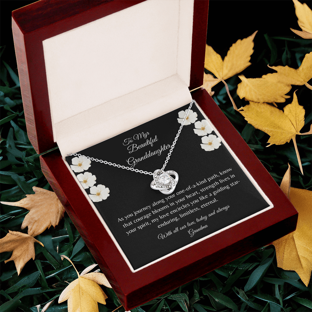 Gift For Granddaughter, Sterling Silver Infinity Of Love Knot Necklace, Meaningful Keepsake Card, Ready To Give Gift From Grandmother