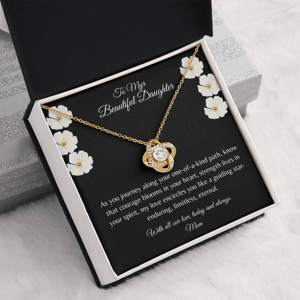 Gift For Daughter, Sterling Silver Infinity Of Love Knot Necklace, Meaningful Keepsake Card, Ready To Give Gift From Mother