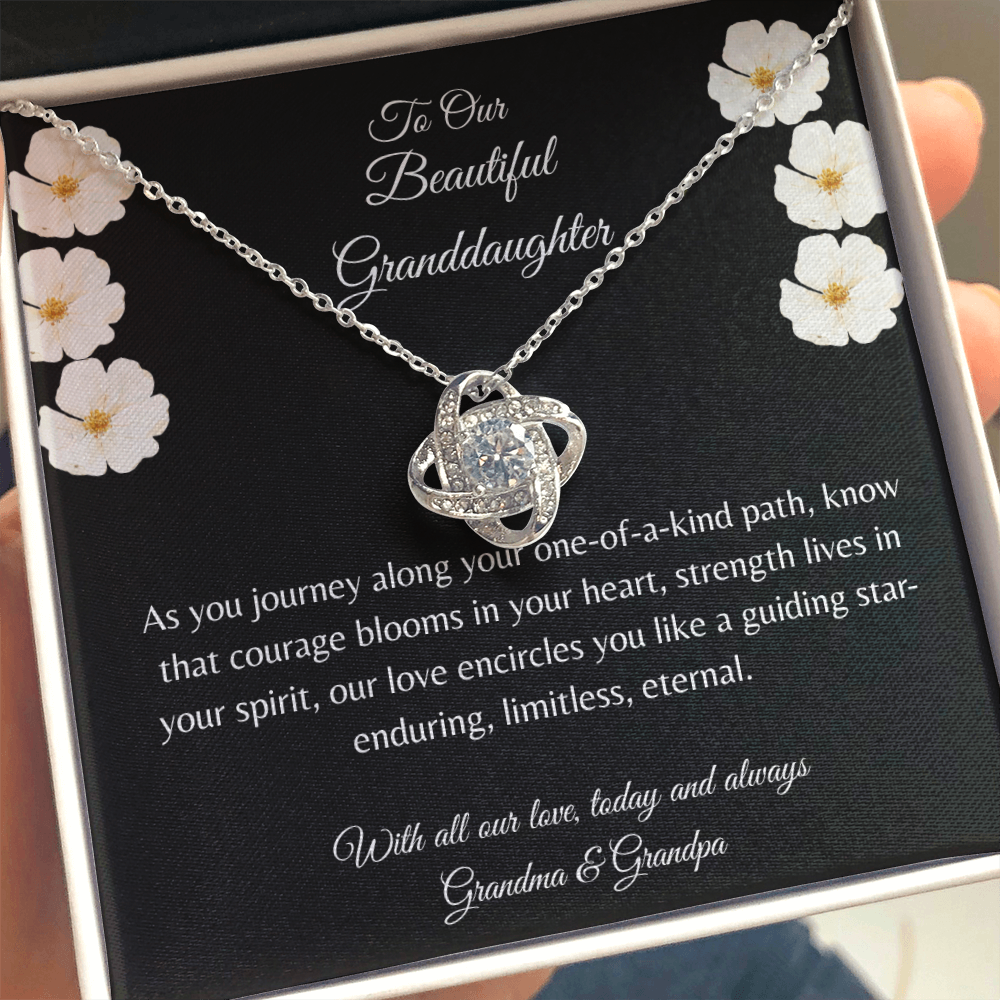 Gift For Granddaughter, Sterling Silver Infinity Of Love Knot Necklace, Meaningful Keepsake Card, Ready To Give Gift From Grandparents