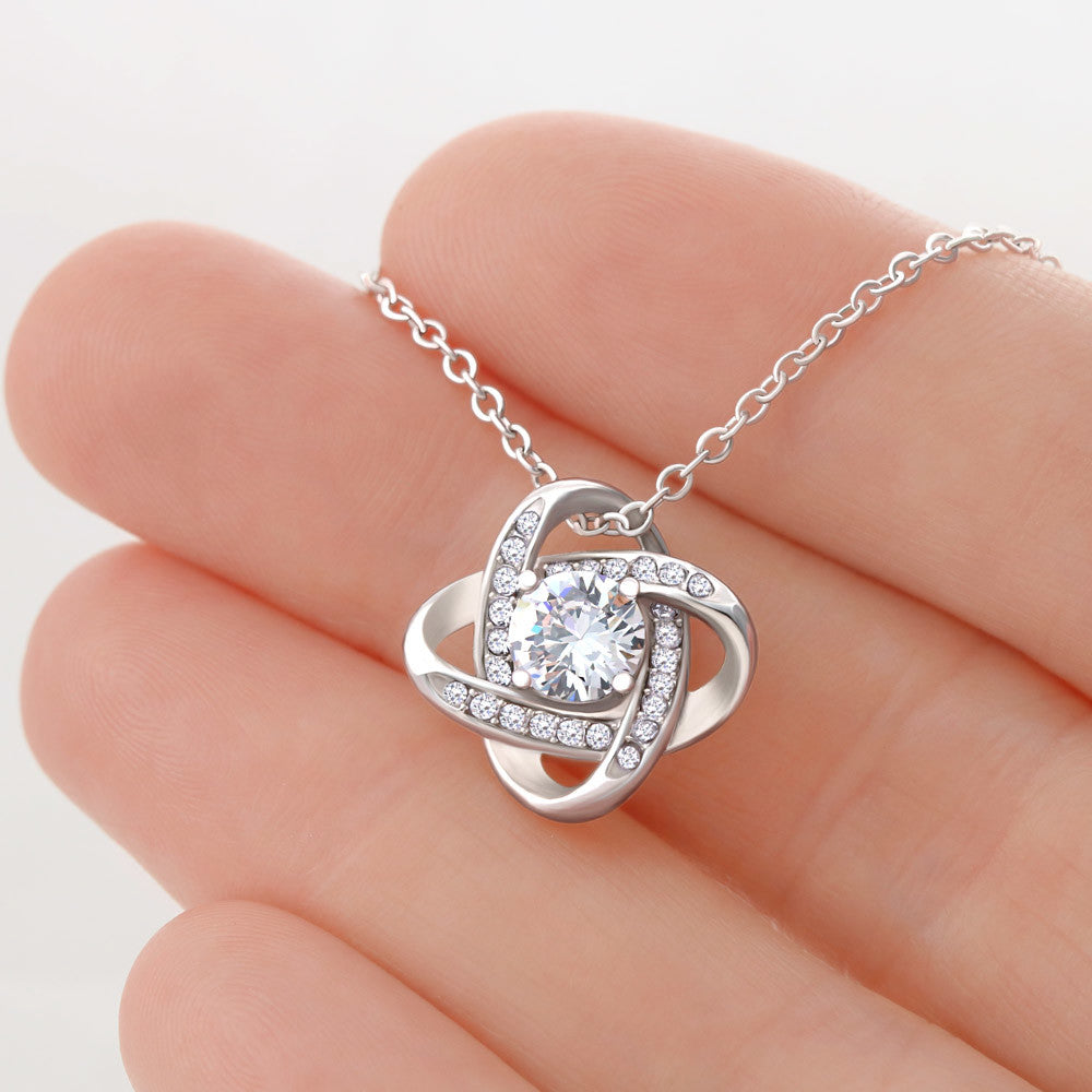 Gift For Daughter, Sterling Silver Infinity Of Love Knot Necklace, Meaningful Keepsake Card, Ready To Give Gift From Mom & Dad